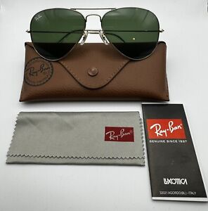 Ray-Ban Aviator Large Metal RB3025 L0205  58□14 58mm Gold with G-15 Green Lenses