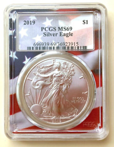 New Listing🇺🇸 2019 American Silver Eagle 1 oz. • PCGS MS69 (Flag Core)