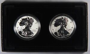 New Listing2021 American Silver Eagle One Ounce Reverse Proof Two-Coin Set Designer Edition