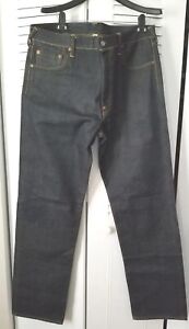 EVISU Jeans No 2 Men's Denim Pants Cotton Size 36  Dark Blue  *Nice*  Lot 0001