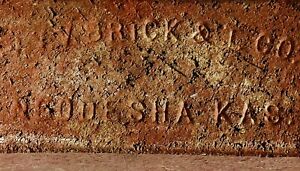 ANTIQUE HISTORIC Neodesha Kansas Clay Brick Paver VVV Brick & Tile Co Reclaimed