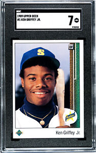 New Listing1989 Upper Deck Ken Griffey Jr. RC Rookie Seattle Mariners #1 SGC 7 ICONIC CARD