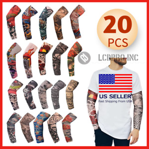 20 PCS Cooling Sleeves Tattoo Arm Cover Basketball Sport Outdoor UV Sun Summer