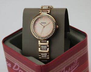 NEW AUTHENTIC FOSSIL KARLI CRYSTALS ROSE GOLD WOMEN'S BQ3181 WATCH
