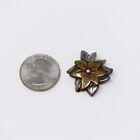Vintage Sterling Silver Flower brooch pin two tone