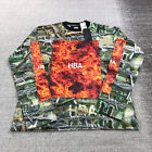 Hood By Air Shirt Mens Small Camo Fire Logo Flame Long Sleeve Street Wear A3234