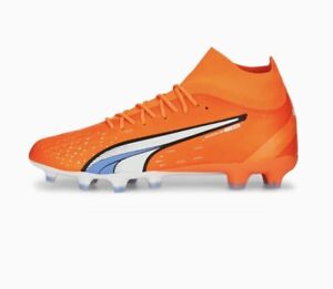 PUMA Men's ULTRA PRO FG/AG Soccer Cleats Orange/White/Blue (107240-01) Size 7-13