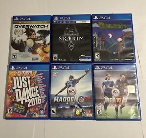 Lot of 6 Sony Playstation 4 PS4 Video Games - Terraria, Madden, Overwatch + More