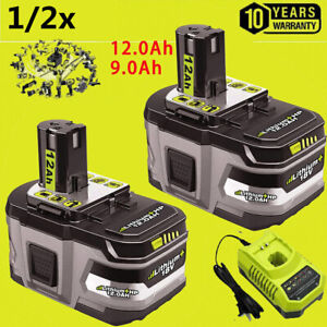 1-2x For RYOBI P108 18V One Plus High Capacity Lithium-ion Battery/Charger