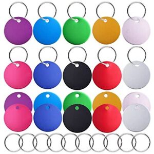 New Listing20pcs 25 mm Blank Aluminum Pet Dog Tags Round Discs Metal Engravable Stamping