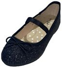 Cat & Jack Toddler Baby Girls Georgetta Black Glitter Ballet Flats Shoes Size 8