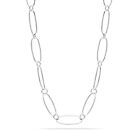 Real 925 Sterling Silver Paper Clip Link Chain Necklace for Women Teen & Girls