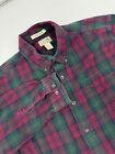 LL Bean Flannel Button Up Shirt Mens Large Long Sleeve Traditional Fit Plaid Red