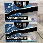 2 Memorex Metal Cire Type IV 110 Min Blank High Bias Audio Cassette Tapes Sealed