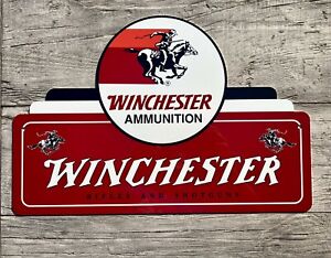 18 Inch Winchester Rifles Ammunition  Vintage Style Die Cut Sign