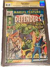 Marvel Feature #1 CGC Signed 1971 1st Defenders! Stan Lee Signature! Hulk Namor