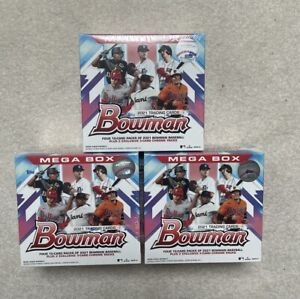 2021 BOWMAN Baseball Mega Box (x3) **BRAND NEW FACTORY SEALED** Rookie Card Auto