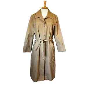 London Fog Trench Coat Women's Size 18P Tan No Liner Vintage Union Made