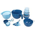 New ListingPrepara Mixing Bowl Set, 23 Pieces with Lids, Measuring Cups and Spoons, Blue