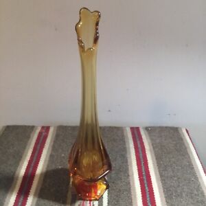 New ListingViking Glass 6 Petal Swung Vase Gold Color