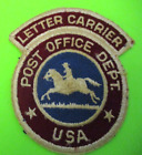 OLD VINTAGE LETTER CARRIER POST OFFICE DEPT. CLOTH PATCH ~ OLD SCHOOL STYLE