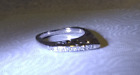 Montana Silversmiths Thin Sparkling Rhinestone Ring Heart Sides 925 Size 8 Great