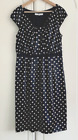 Lovely L.K Bennett London  Black Polka Dot 100% Silk Dress Size 14 Pristine
