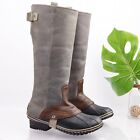 Sorel Women's Slimpack Boot Size 8.5 Tall Riding Duck Gray Leather Snow Winter