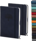 2Pack Pocket Notebook Small Hardcover Leather Journal Mini Notepad w/ Pen Holder