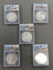 ANACS Graded 2021 Eagle P-S-W 5 Coin Set  MS70 Includes (3) Type 1 (2) Type 2