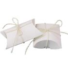 50Pcs Small Kraft Paper Pillow Gift Boxes w/ Twine for Jewelry Candy Party Favor