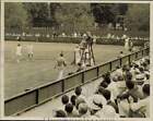 1939 Press Photo Alice Marble and C. Riegel shake hands during tennis match