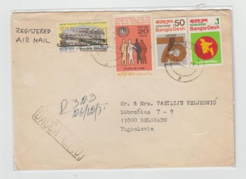 New ListingBangladesh 1 registered cover 26 Dec 1971 with overprint stamps & first stamps