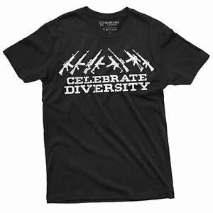 Men's Celebrate Diversity Guns Riles Tshirt Pro 2nd Amendment constitutional tee