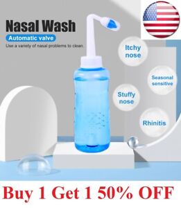 500ml Nasal Wash Neti Pot Nose Cleaner Bottle Irrigator Sinus Rinse Child Adult