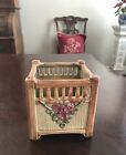 Antique Weller Planter Square Klyro Fence and Flowers