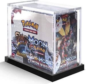 Pokemon Booster Box Acrylic Display Case Premium 5mm Extra Thick With Base NEW