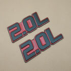 2Pcs Metal 2.0L Black & Red Auto Badge Wing Fender Sticker Sport Emblem 3D Decal (For: Nissan)