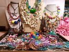 Vintage~Now Boho/Beach Costume Junk Jewelry Lot~Great For Crafts~Parts~Redesign