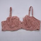 Victorias Secret Bra Body By Victoria Unlined Demi Lace Underwire 36C Pink T7