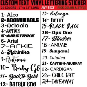 Custom Text Vinyl Lettering Sticker Decal Personalized -ANY TEXT - ANY NAME - [2