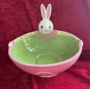 CARNIVAL COTTAGE Easter Bunny  Bowl Candy Dish by Johanna Parker & Magenta NEW