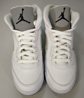 Nike Air Jordan 5 Retro Metallic White PS Size 1Y 440889-130