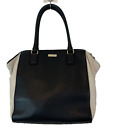 Kate Spade New York Shoulder Bag Black & Ivory Large Leather Zip Tote Colorblock