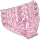 Womens 100% Silk Panties Knickers Jaquard Pink Bikinis Underwear 3Pc Lots