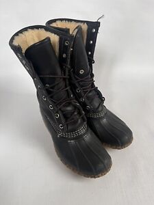 LL BEAN Boots Womens Size 7 Hunting Barn Winter Sherpa Lined Duck Bean Boots