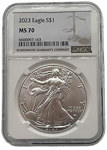 2023 $1 American Silver Eagle NGC MS70 Brown Label
