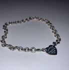 Return to Tiffany Heart Tag Chain Link Choker in Silver with original box & case