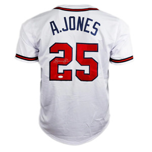 Andruw Jones Signed Atlanta White Silver Signature Baseball Jersey (JSA)