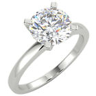 1.54 Ct Round Cut SI1/D Solitaire Diamond Engagement Ring 14K White Gold